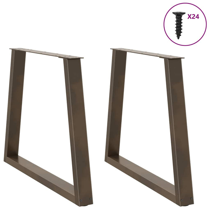 Dining Table Legs V-Shape 2 pcs Natural Steel 80x(72-73.3) cm Steel