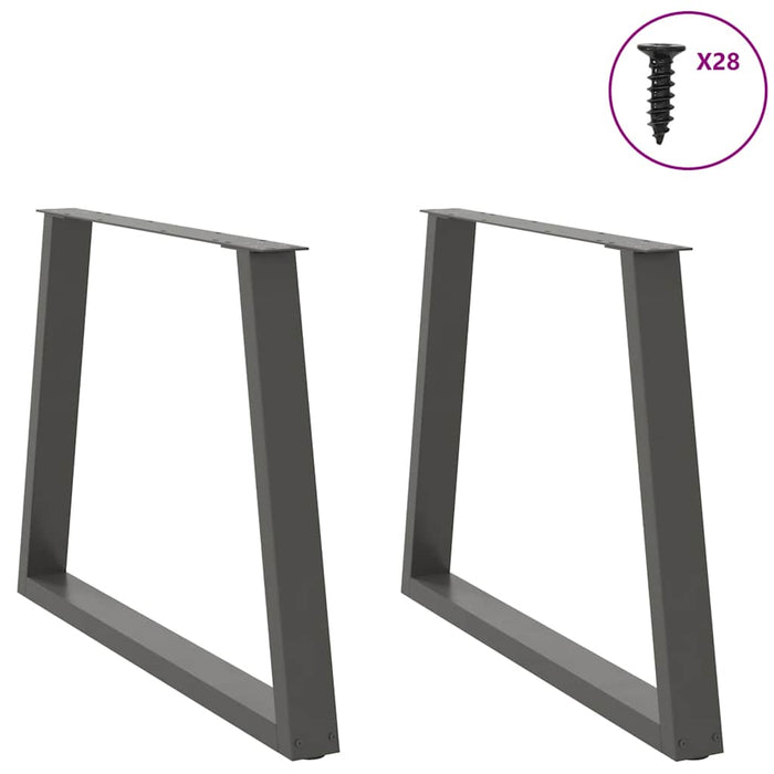 Dining Table Legs V-Shape 2 pcs Anthracite 90x(72-73.3) cm Steel