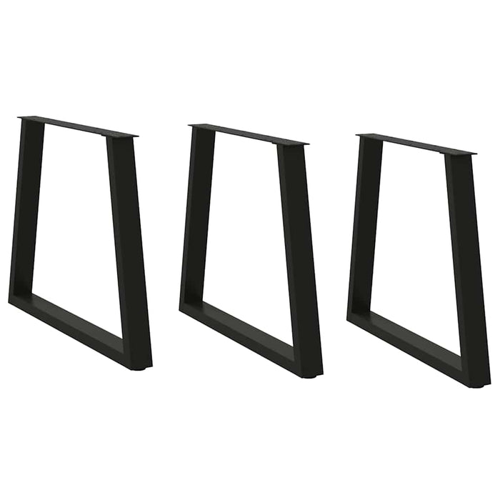 Dining Table Legs V-Shape 3 pcs Black 70x(72-73.3) cm Steel