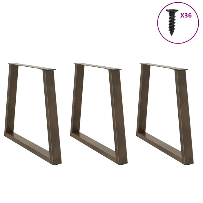 Dining Table Legs V-Shape 3 pcs Natural Steel 70x(72-73.3) cm Steel