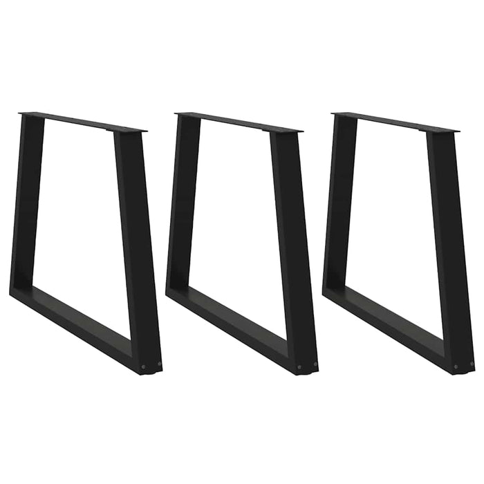 Dining Table Legs V-Shape 3 pcs Black 90x(72-73.3) cm Steel