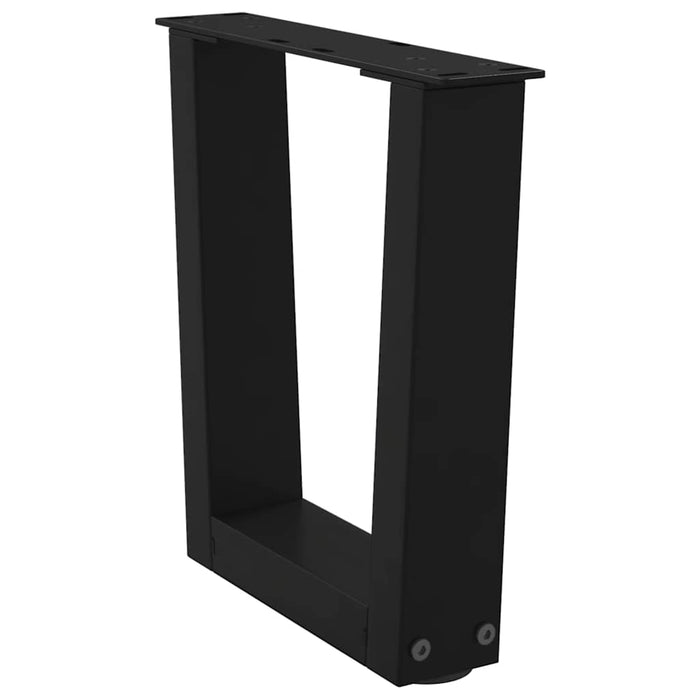 Picioare pentru masă în formă de V 2 buc Negru 30x(30-31,3) cm Oțel