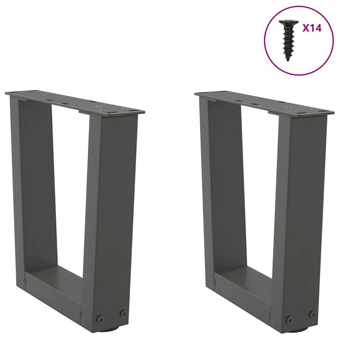 Dining Table Legs V-Shape 2 pcs Anthracite 30x(30-31.3) cm Steel