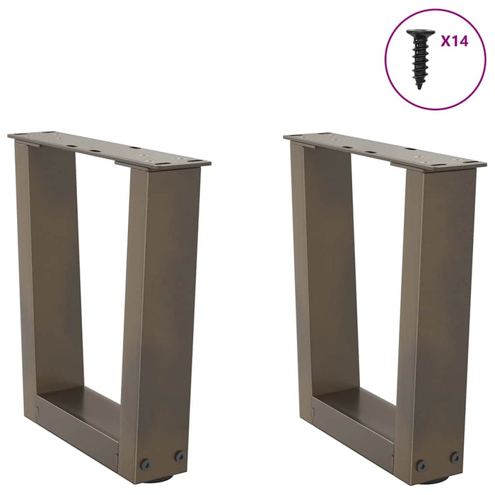 Dining Table Legs V-Shape 2 pcs Natural Steel 30x(30-31.3) cm Steel