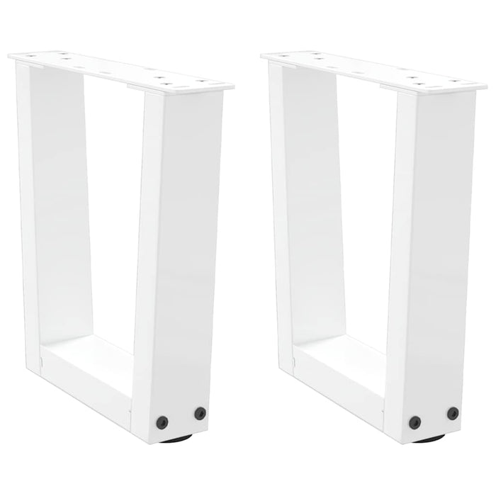 Dining Table Legs V-Shape 2 pcs White 40x(30-31.3) cm Steel