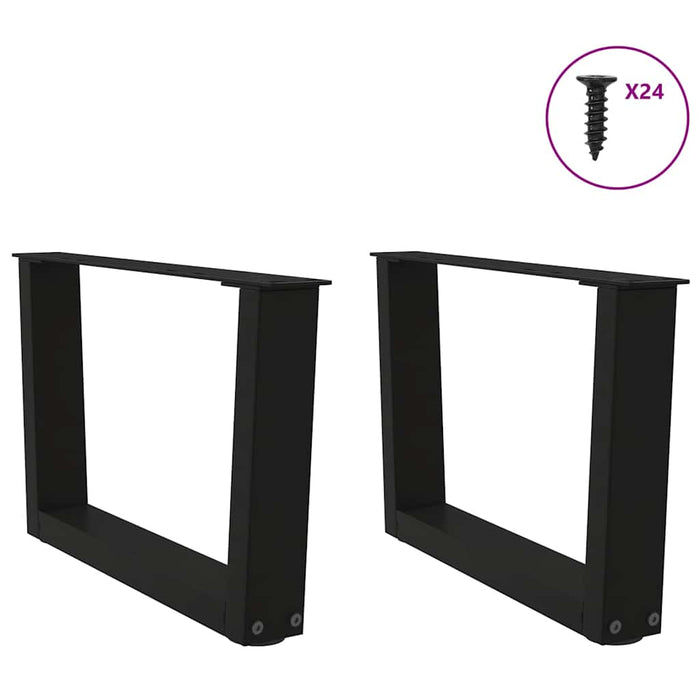 Dining Table Legs V-Shape 2 pcs Black 60x(30-31.3) cm Steel