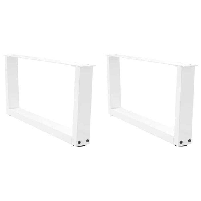 Dining Table Legs V-Shape 2 pcs White 70x(30-31.3) cm Steel