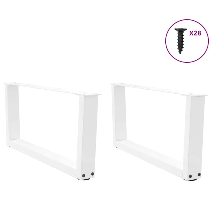 Dining Table Legs V-Shape 2 pcs White 70x(30-31.3) cm Steel