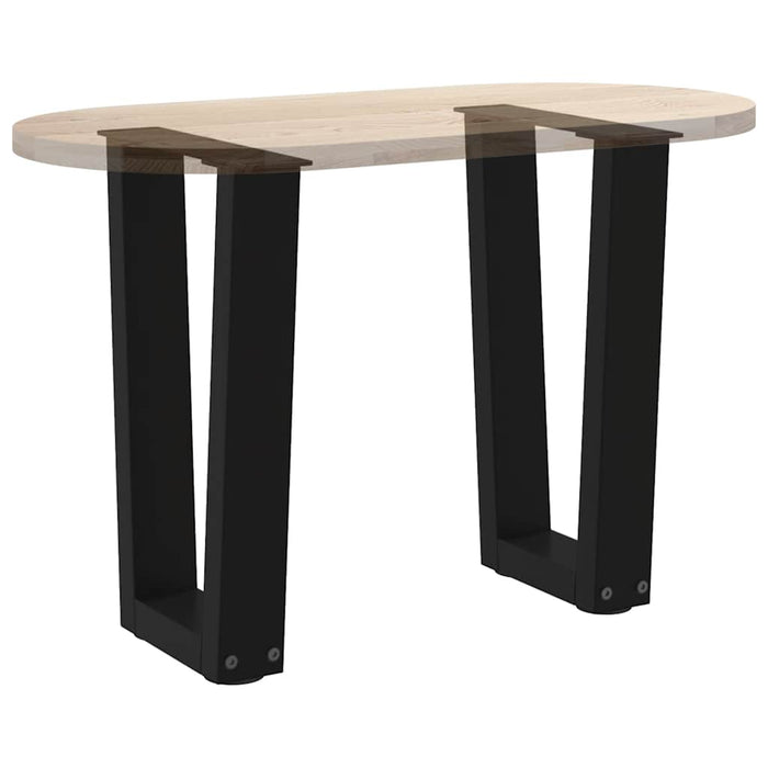 Dining Table Legs V-Shape 2 pcs Black 28x(42-43.3) cm Steel