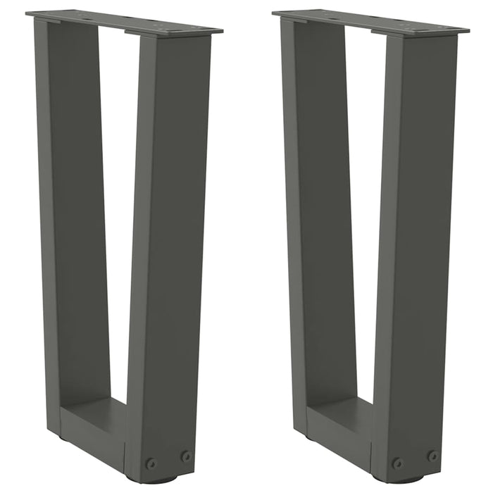 Dining Table Legs V-Shape 2 pcs Anthracite 28x(42-43.3) cm Steel