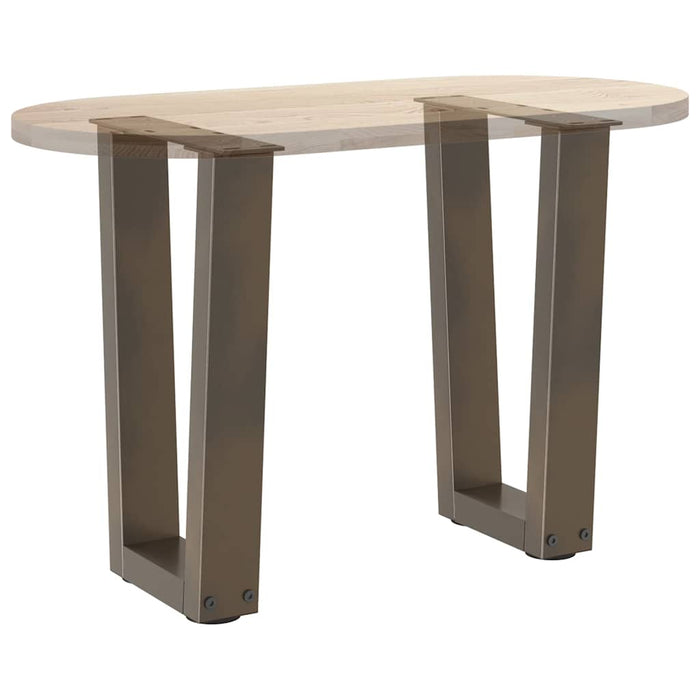 Dining Table Legs V-Shape 2 pcs Natural Steel 28x(42-43.3) cm Steel