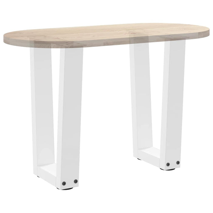 Dining Table Legs V-Shape 2 pcs White 38x(42-43.3) cm Steel