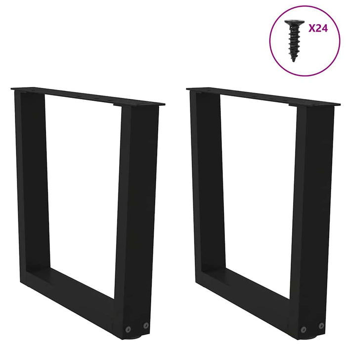 Dining Table Legs V-Shape 2 pcs Black 50x(42-43.3) cm Steel