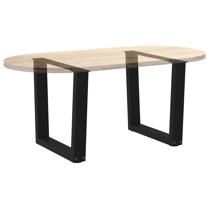 Dining Table Legs V-Shape 2 pcs Black 50x(42-43.3) cm Steel