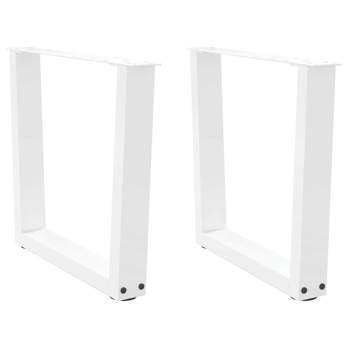 Dining Table Legs V-Shape 2 pcs White 50x(42-43.3) cm Steel