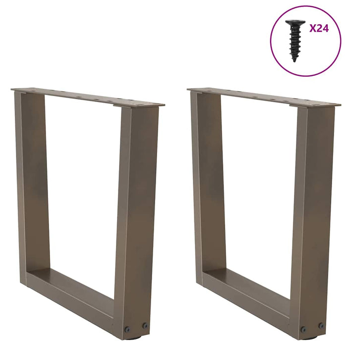 Dining Table Legs V-Shape 2 pcs Natural Steel 50x(42-43.3) cm Steel