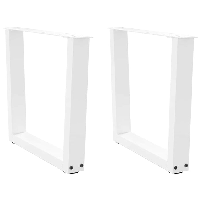 Dining Table Legs V-Shape 2 pcs White 60x(42-43.3) cm Steel