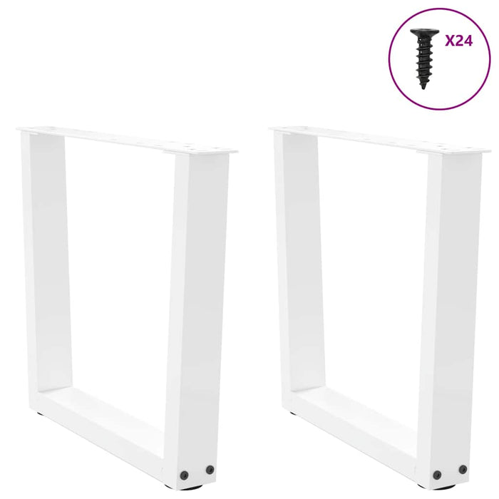 Dining Table Legs V-Shape 2 pcs White 60x(42-43.3) cm Steel