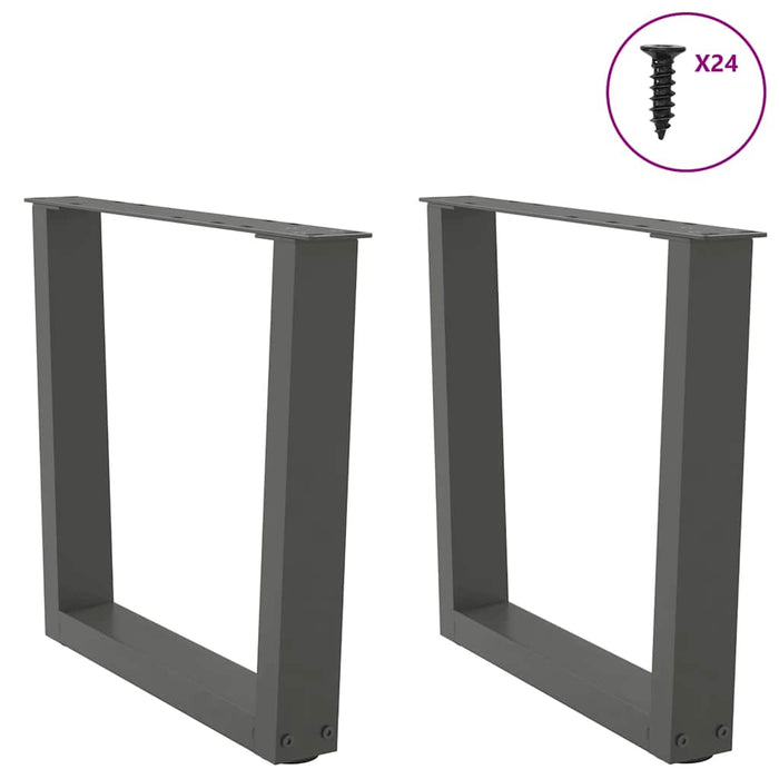 Dining Table Legs V-Shape 2 pcs Anthracite 60x(42-43.3) cm Steel