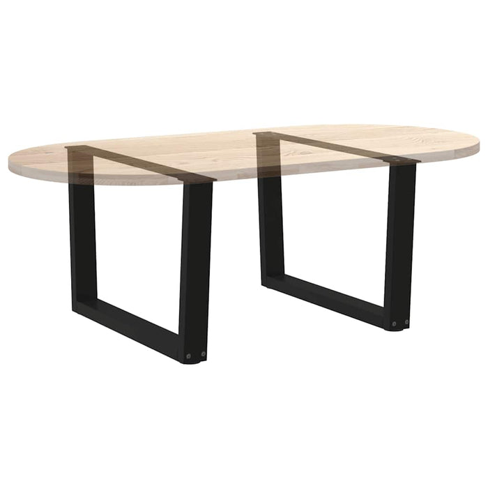 Dining Table Legs V-Shape 2 pcs Black 70x(42-43.3) cm Steel