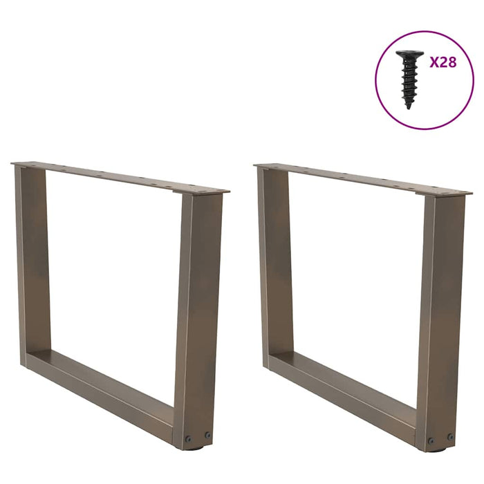 Dining Table Legs V-Shape 2 pcs Natural Steel 70x(42-43.3) cm Steel