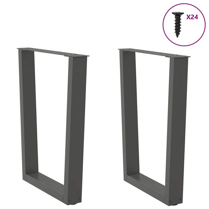 Dining Table Legs V-Shape 2 pcs Anthracite 60x(72-73.3) cm Steel