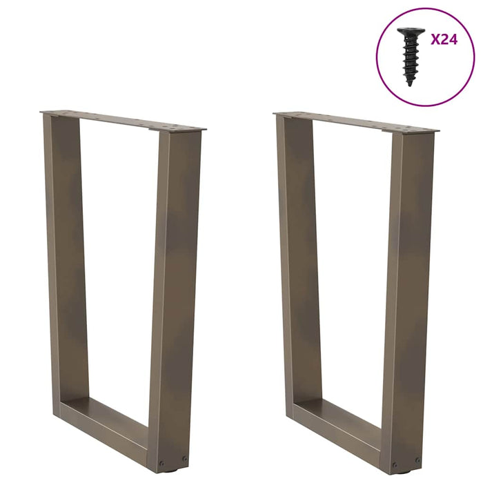 Dining Table Legs V-Shape 2 pcs Natural Steel 60x(72-73.3) cm Steel