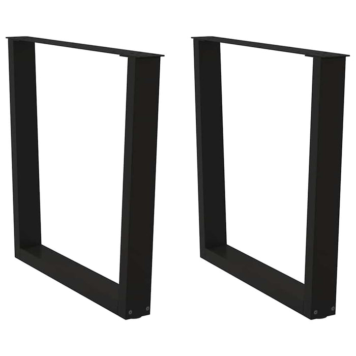 Dining Table Legs V-Shape 2 pcs Black 80x(72-73.3) cm Steel