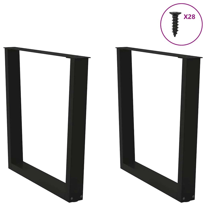 Dining Table Legs V-Shape 2 pcs Black 80x(72-73.3) cm Steel