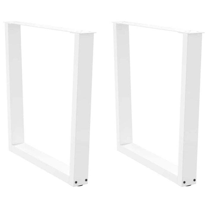 Dining Table Legs V-Shape 2 pcs White 80x(72-73.3) cm Steel