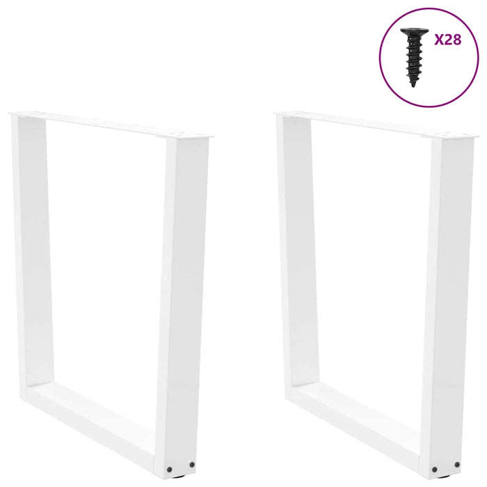 Dining Table Legs V-Shape 2 pcs White 80x(72-73.3) cm Steel