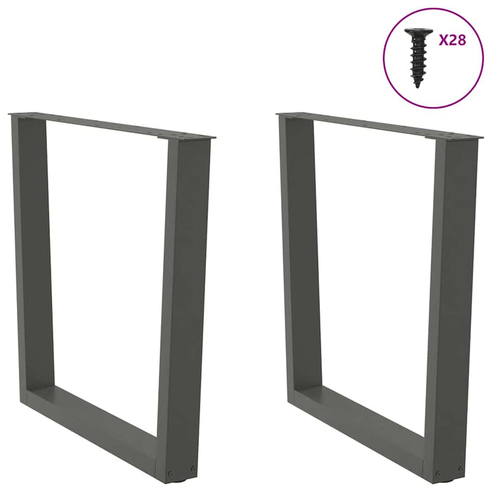 Dining Table Legs V-Shape 2 pcs Anthracite 80x(72-73.3) cm Steel