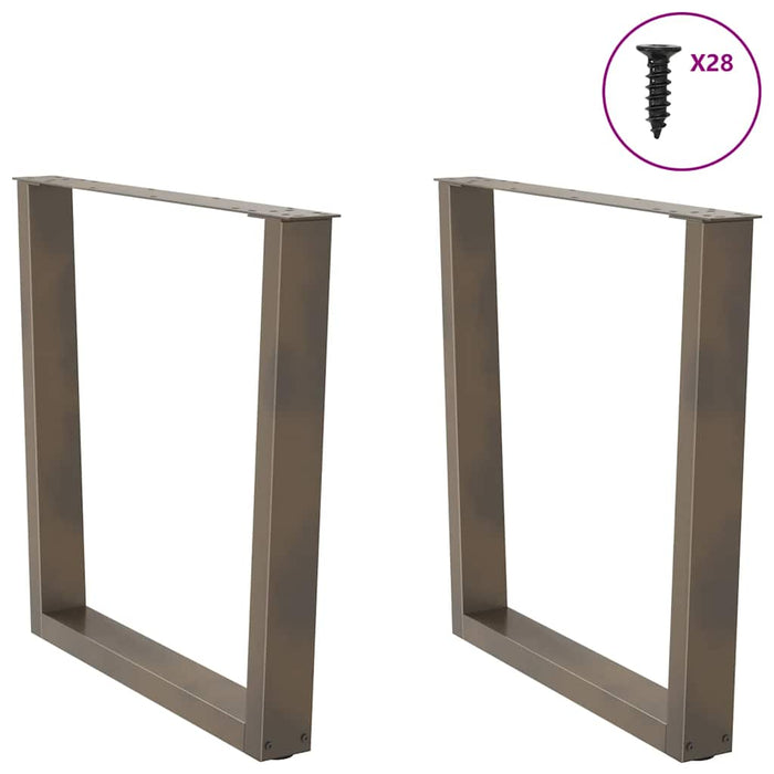 Dining Table Legs V-Shape 2 pcs Natural Steel 80x(72-73.3) cm Steel