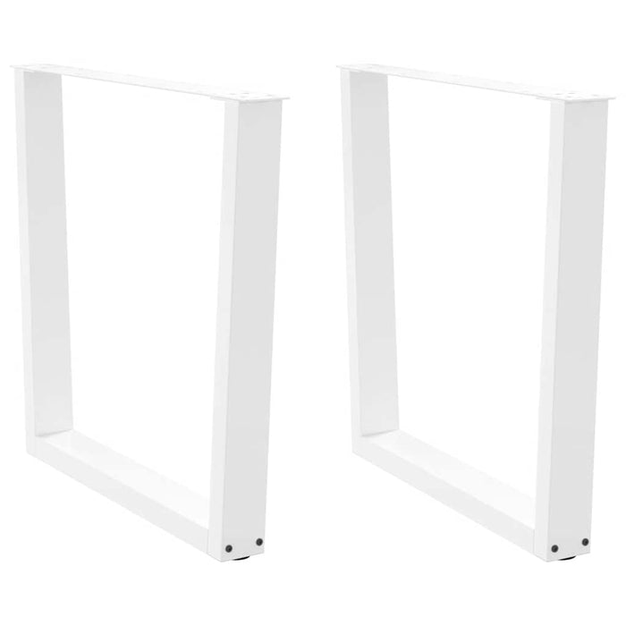 Dining Table Legs V-Shape 2 pcs White 90x(72-73.3) cm Steel