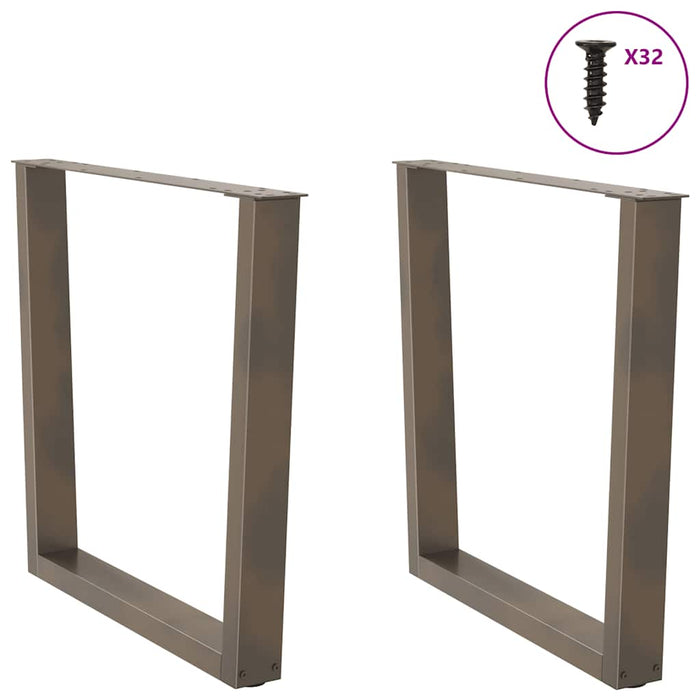 Dining Table Legs V-Shape 2 pcs Natural Steel 90x(72-73.3) cm Steel