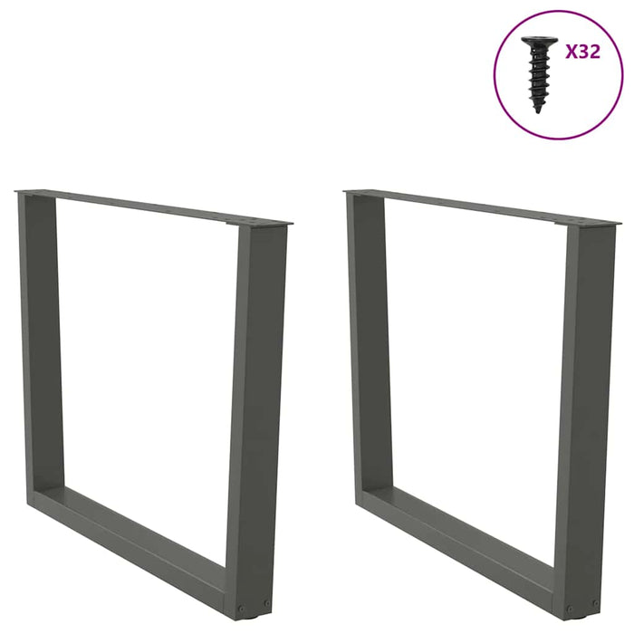 Dining Table Legs V-Shape 2 pcs Anthracite 100x(72-73.3) cm Steel