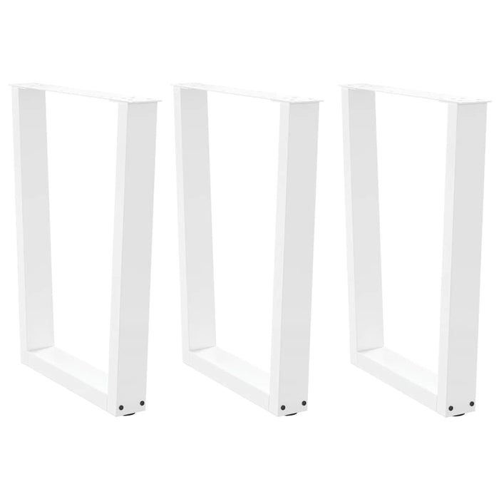 Dining Table Legs V-Shape 3 pcs White 70x(72-73.3) cm Steel