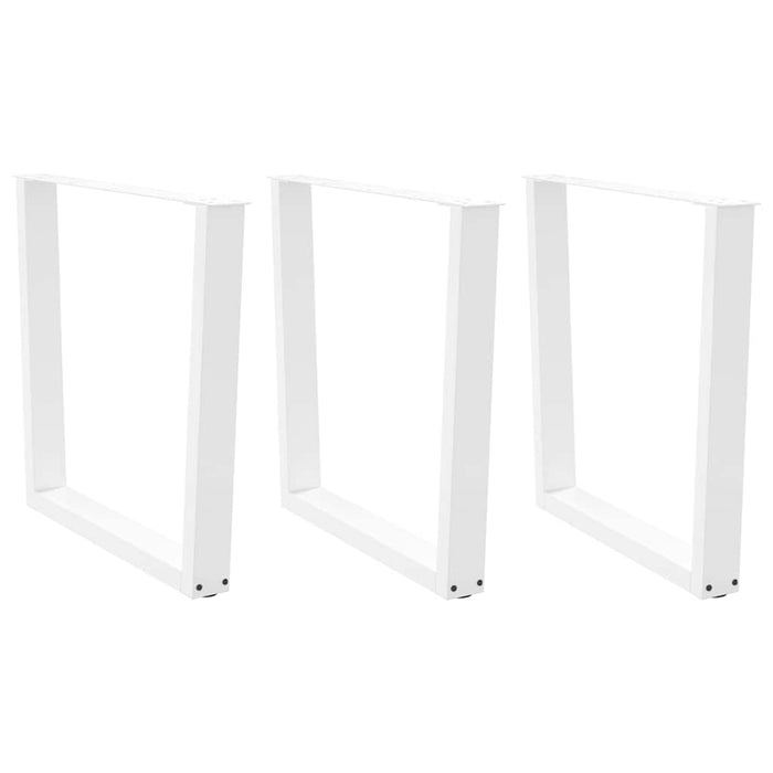 Dining Table Legs V-Shape 3 pcs White 80x(72-73.3) cm Steel