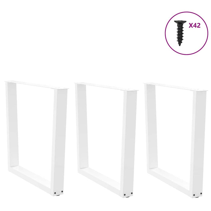 Dining Table Legs V-Shape 3 pcs White 80x(72-73.3) cm Steel