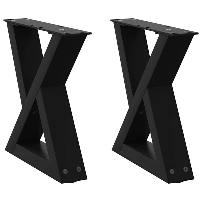 Coffee Table Legs 2 pcs Black 30x(30-31.3) cm Steel