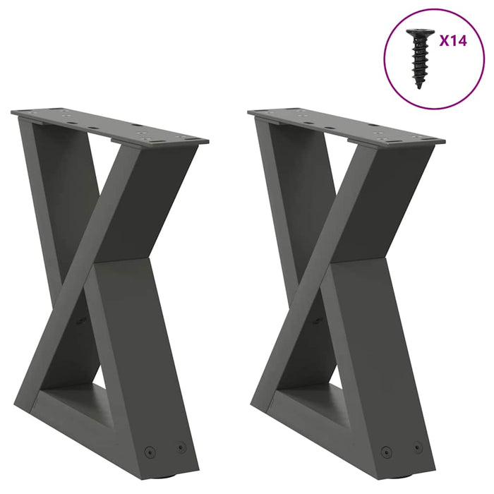 Coffee Table Legs 2 pcs Anthracite 30x(30-31.3) cm Steel