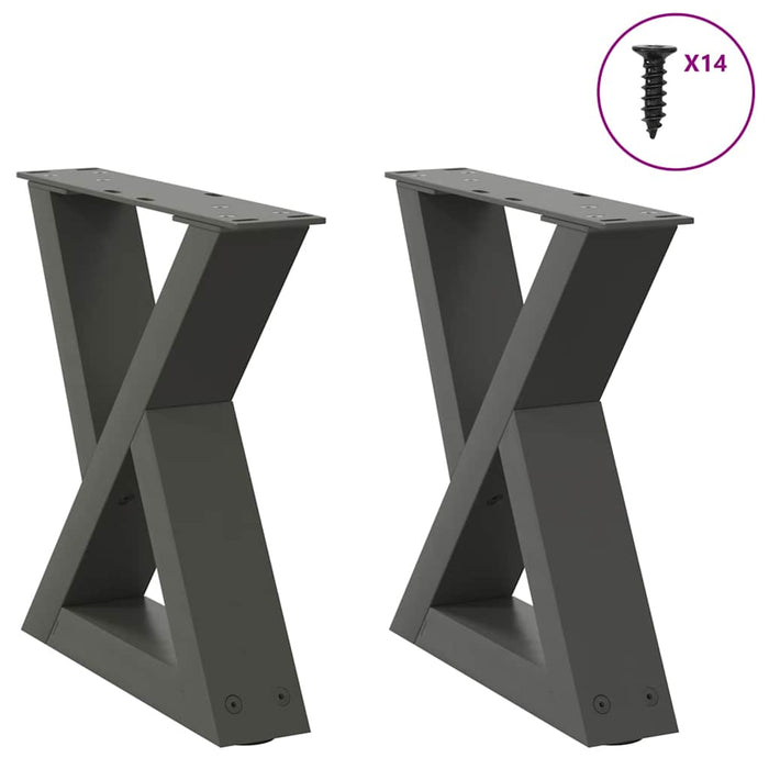 Coffee Table Legs 2 pcs Anthracite 40x(30-31.3) cm Steel