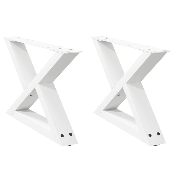 Coffee Table Legs 2 pcs White 50x(30-31.3) cm Steel