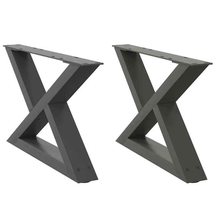 Coffee Table Legs 2 pcs Anthracite 50x(30-31.3) cm Steel