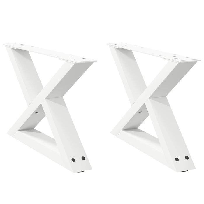 Coffee Table Legs 2 pcs White 60x(30-31.3) cm Steel