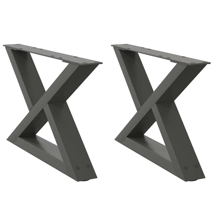 Coffee Table Legs 2 pcs Anthracite 60x(30-31.3) cm Steel