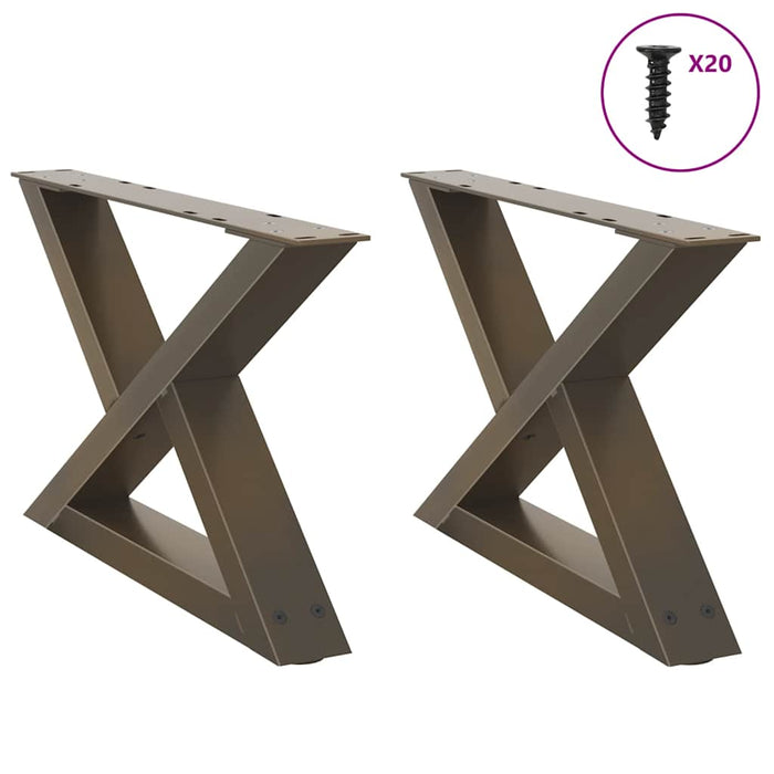 Coffee Table Legs 2 pcs Natural Steel 60x(30-31.3) cm Steel