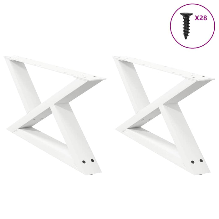 Coffee Table Legs 2 pcs White 70x(30-31.3) cm Steel