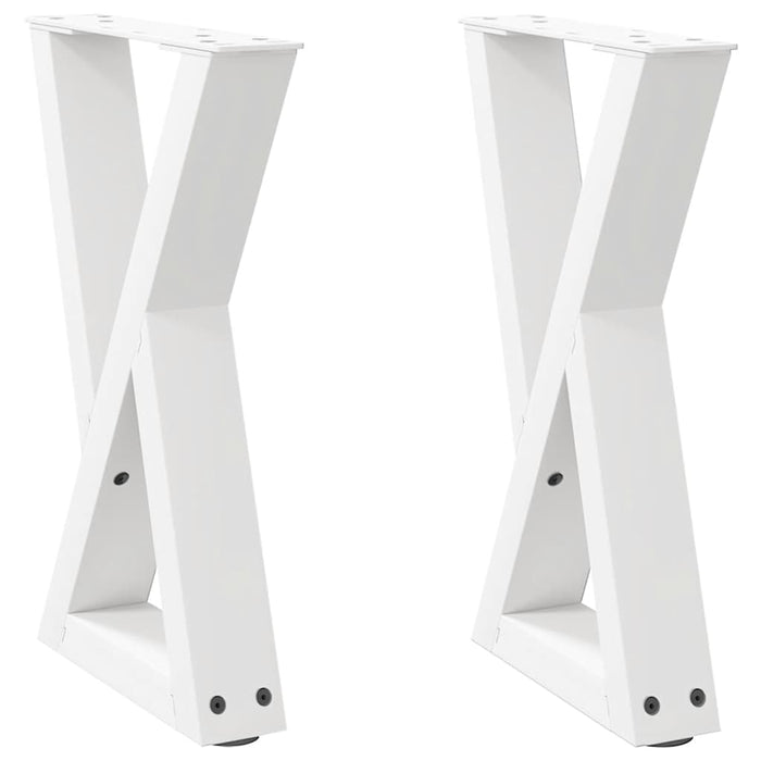 Coffee Table Legs 2 pcs White 28x(42-43.3) cm Steel