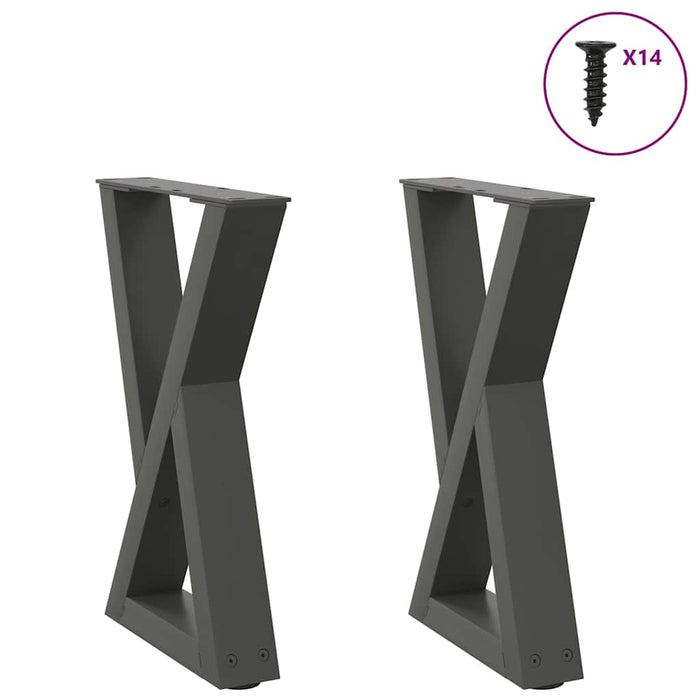 Coffee Table Legs 2 pcs Anthracite 28x(42-43.3) cm Steel